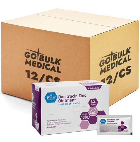 Bacitracin Zinc Ointment - 0.9g Packets - 12/144/cs. (1728 Packets) – Go Bulk Medical - bacitracin zinc ointment