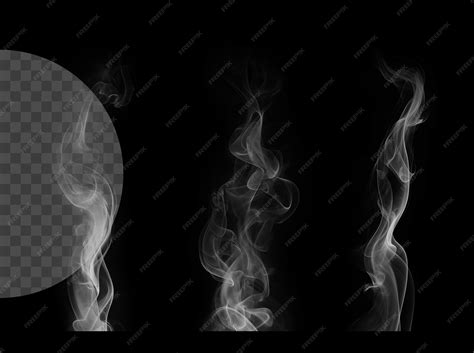 White grey smoke vapor swirls and shapes texture transparent background ...