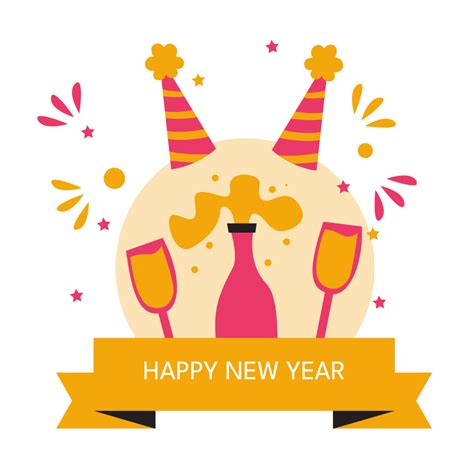Free Transparent New Year's Day Clipart Template to Edit Online