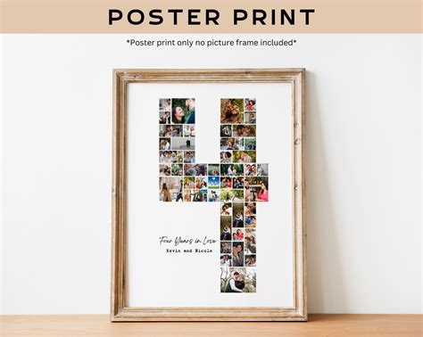 Custom 4 Year Anniversary Gift for Boyfriend, Four Year Anniversary ...