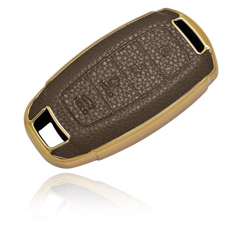 JVCV® Premium Soft Gold Border TPU Leather Pattern Key Cover Compatible ...