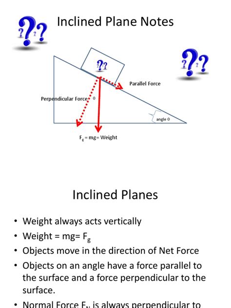 Inclined Planes and Forces Notes PDF | PDF | Force | Perpendicular