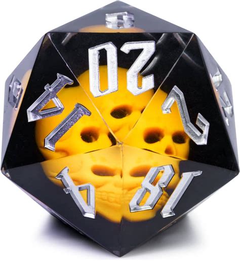 Cusdie Large D20 Dice 55mm with Sharp Edges, D&D 20 Sided Dice ...