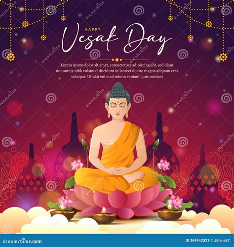 Happy Vesak Day, Buddha Day. Vesak Day Creative Concept For Card. Holy ...