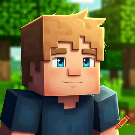 Boy with blue eyes and blond hair resembling a Minecraft character on ...