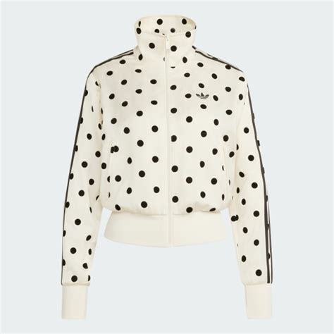 adidas SATIN POLKA DOTS TT Track Top - White | Free Shipping with adiClub