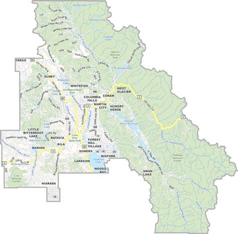 Flathead County Map – South Fork Flathead River Map – DYKOT