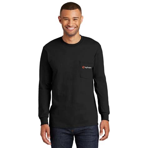 Sylvan Port & Company® Tall Long Sleeve Essential Pocket Tee - Sylvan