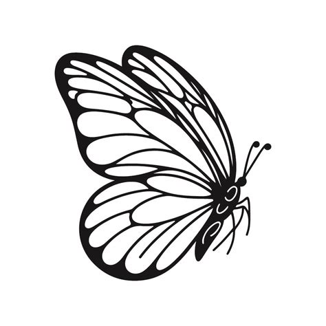 Free Flying Cloudless Sulphur Butterfly SVG - Black And White SVG Vector File For Laser Cutting ...