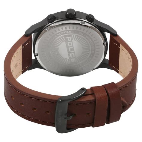 Buy Online Police Quartz Chronograph Grey Dial Leather Strap Watch for ...