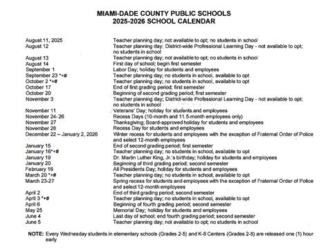 Miami Dade County School Calendar 2025-2026 & PDF