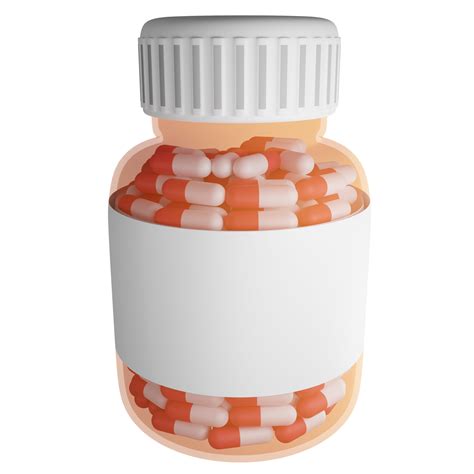 Full pill bottle clipart flat design icon isolated on transparent ...