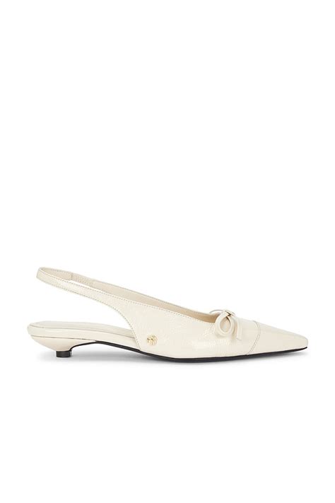 ANINE BING Zoey Slingback Heels in Ivory | REVOLVE