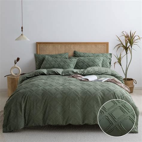 Amazon.com: JELLYMONI Green Duvet Cover Full Size - 3 PCS Microfiber ...