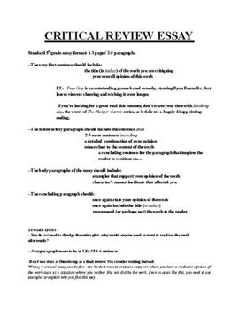 Critical Review Essay Example 的图像结果