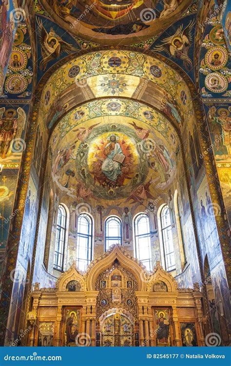 Interior of the Church of the Savior on Spilled Blood in St. Petersburg ...