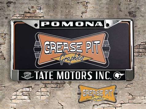 Tate Motors Inc Cadillac Pontiac License Plate Frame - Grease Pit Graphics