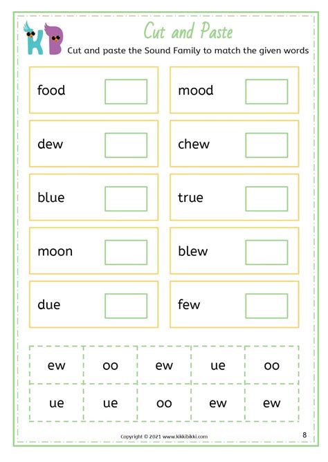 Learn to Spell oo-ew-ue Words | Phonics Printable Worksheets