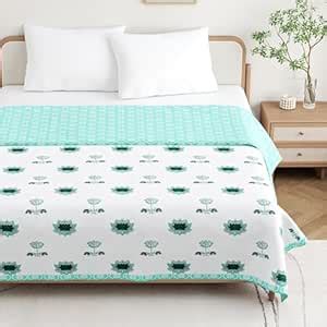 DE CAMA Cotton Double Bed Dohar | Hand Block Printed Summer AC Blanket ...