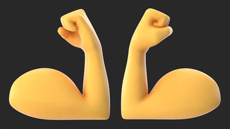 Flexed Biceps Emoji 3D Model $19 - .3ds .blend .c4d .fbx .max .ma .lxo ...