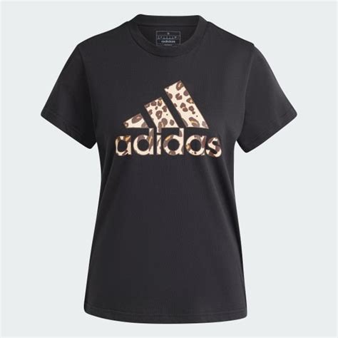 adidas Women's Lifestyle Animal Print Graphic Tee - Black adidas US