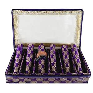 Kuber Industries Carry Design Brocade Hardboard Six Rod Bangle Box ...