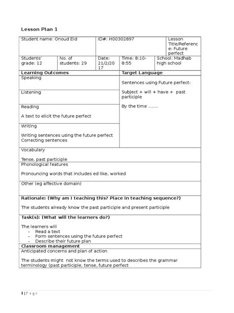 Future Perfect Lesson Plan 的图像结果