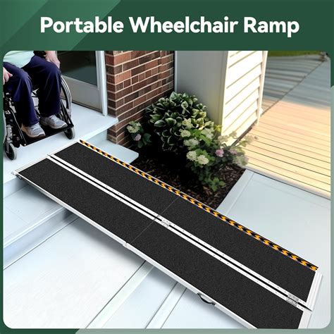 8FT Wheelchair Ramp, 96" L x 29" W Wheelchair Ramps, 800 LBS Capacity ...