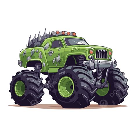 Monster Truck, Sticker Clipart Cartoon Monster Truck, Cartoon Vector ...