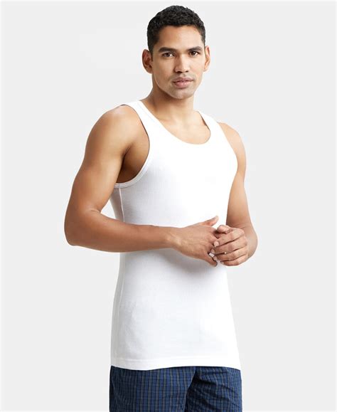 Buy Super Combed Cotton Rib Round Neck Sleeveless Vest with StayFresh ...