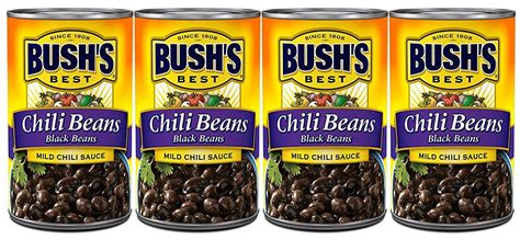 Bush's Chili Beans, Canned Black Beans in Mild Chili Sauce, 15.5 oz Can ...