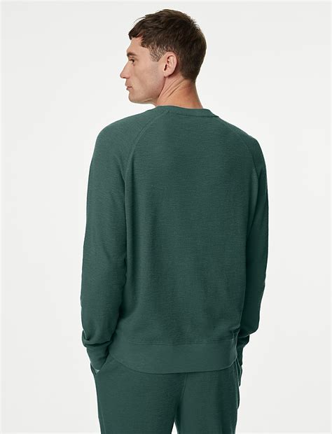 Buy Pure Cotton Waffle Loungewear Sweatshirt at Marks & Spencer