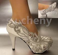 2 Heel Wedding Shoes by 2 3 Quot 4 Quot Lace White Ivory Wedding Shoes Bridal 2 Heel Wedding Shoes