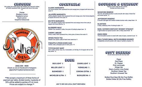 Our Menu — Jp’s Wharf