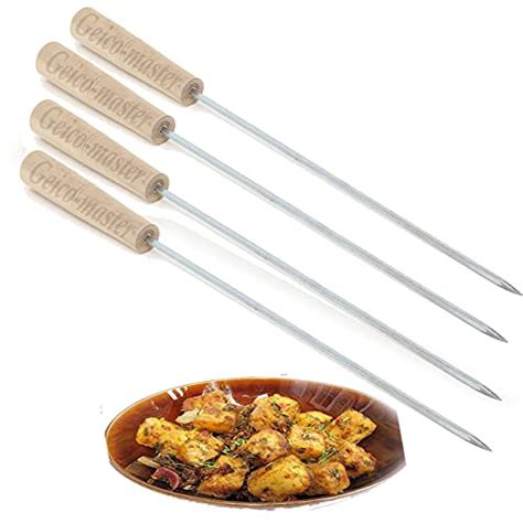 Buy Geico-master 14.5 inch Stainless Steel Skewers for Barbecue,Steel ...