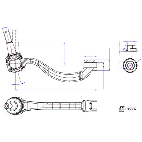 febi | 185887 | Tie Rod End with lock nut | bilstein group partsfinder ...