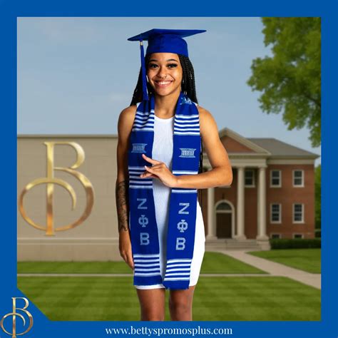 Zeta Phi Beta ΖΦΒ Greek Letters Kente Cloth Graduation Stole