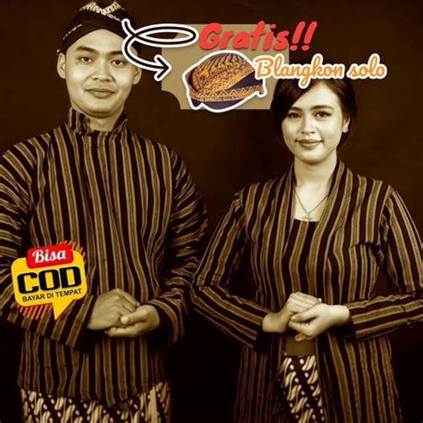 Jual Baju Lurik Baju Adat Pria Wanita Gratis Blangkon Solo Jogja ...