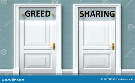 Greed and Sharing As a Choice - Pictured As Words Greed, Sharing on ...