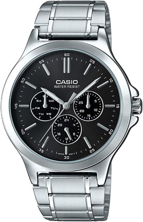 Casio Men Stainless Steel Enticer Analog Black Dial Watch - Mtp-1314D ...