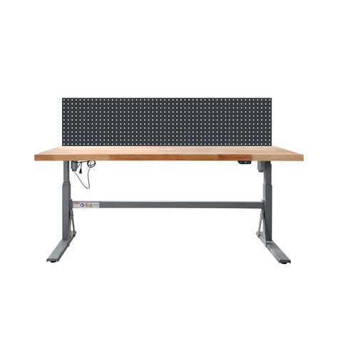 Height-adjustable workbench w. perforated panel 200cm -350kg | ADB-42763