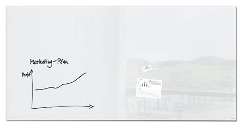 Glass whiteboard Artverum, polished, super-white, 200 x 100 x 1,80 cm ...