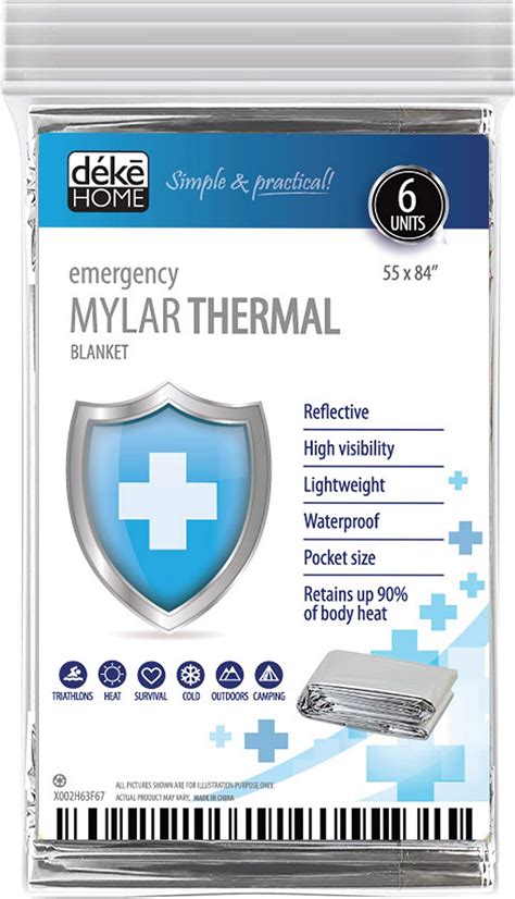 Amazon.com: EVERLIT Survival Emergency Mylar Thermal Blanket, Foil ...