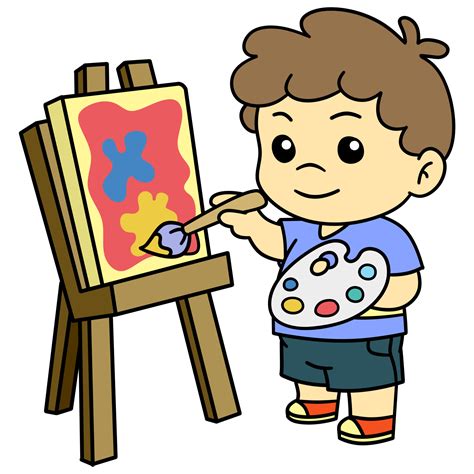 Download Cartoon Child Painting Isolated Clipart PNG Free for free ...