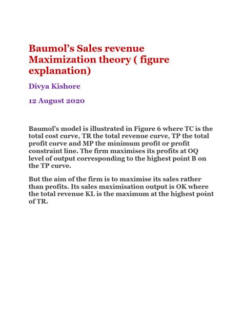Image result for Sales Revenue Maximisation
