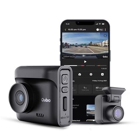 Qubo Car Dash Cam Pro 2.7K HDR Dual Channel, Front QHD+ Rear FHD, 140 ...