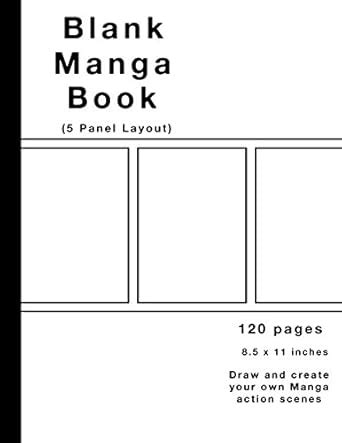 Blank Manga Book 5 Panel Layout White Cover : Manga Drawing Books ...