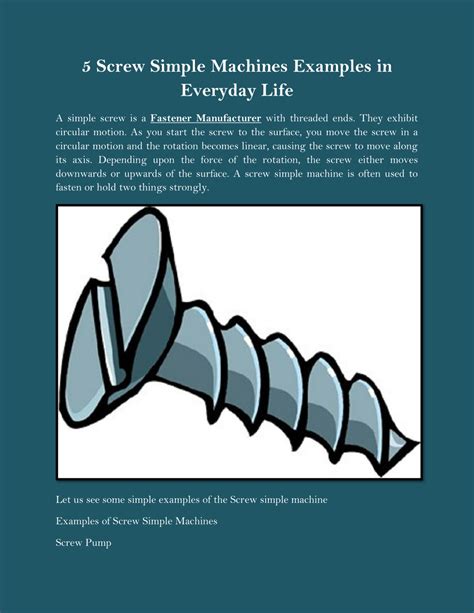 PPT - 5 Screw Simple Machines Examples in Everyday Life PowerPoint ...