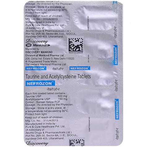 Nefrozon Tablet 10's Price, Uses, Side Effects, Composition - Apollo ...