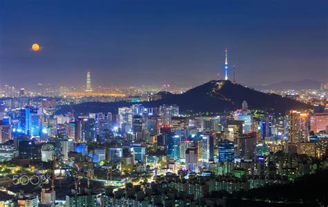 Seoul City - Seoul City, N Seoul Tower at night (com imagens) | Looks